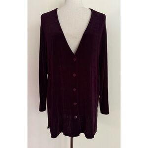Vintage Burgundy Travel Knit Cardigan Top Purple Whimsigoth Goth Witchy S-M